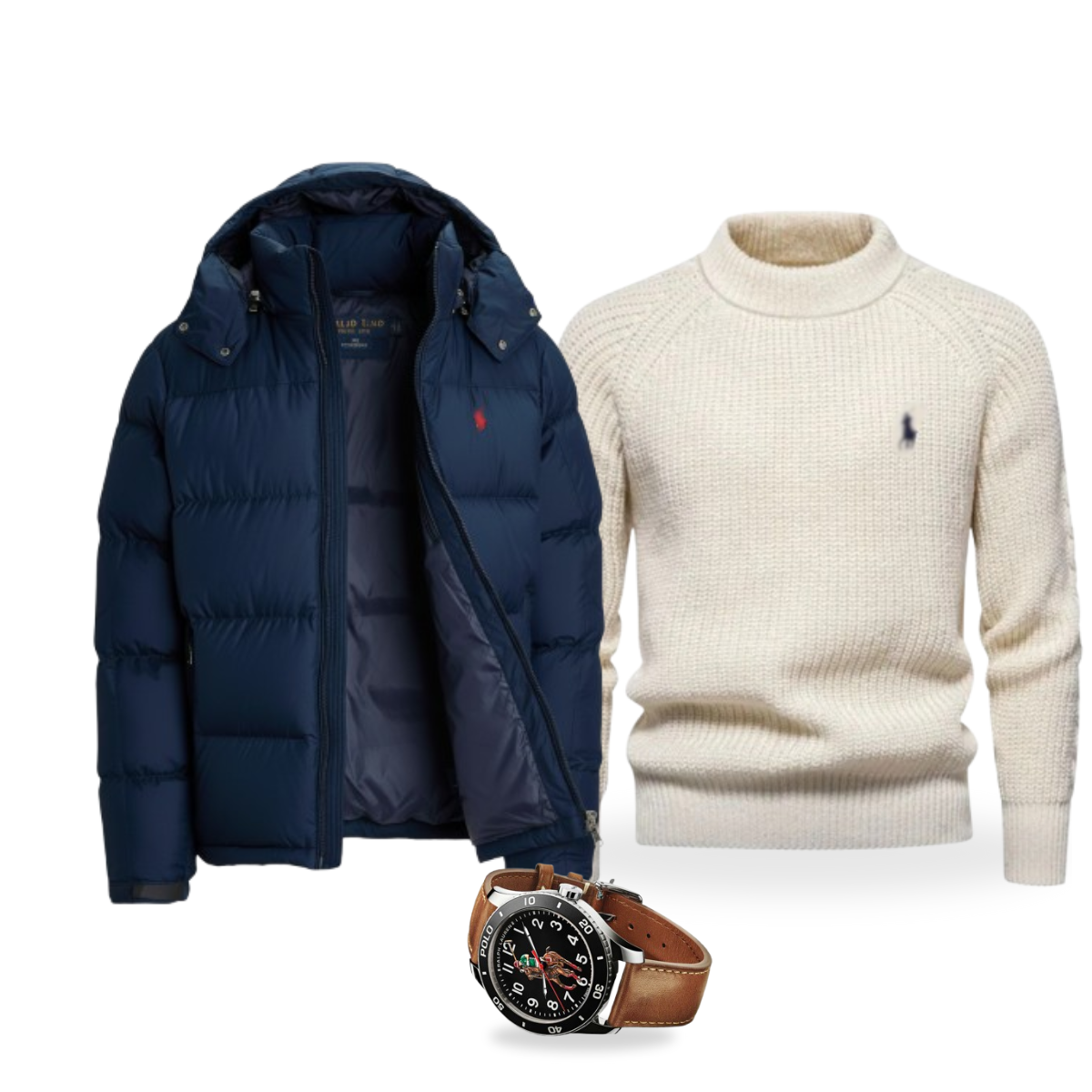 Kit R&L - Premium Puffer Jacket + Exclusive Jumper + Free Watch